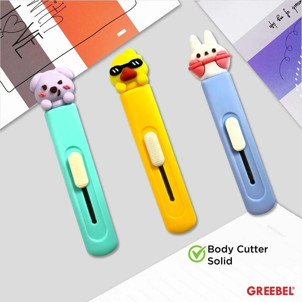 Cutter Greebel Mini MC-1007 / Pisau Pemotong Ukuran Mini / Kater Karakter Lucu